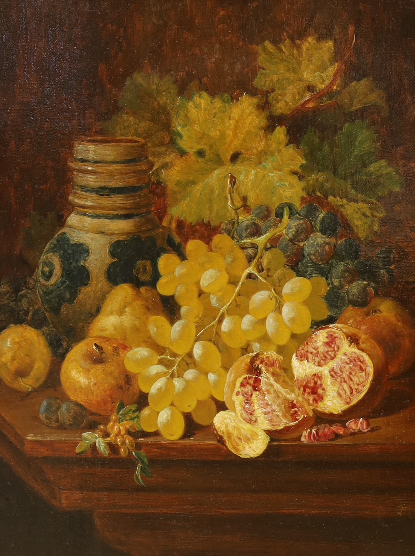 Charles Thomas Bale (1855-1923), oil on canvas, Still life of fruit, monogrammed and dated 1870, 45 x 34cm
